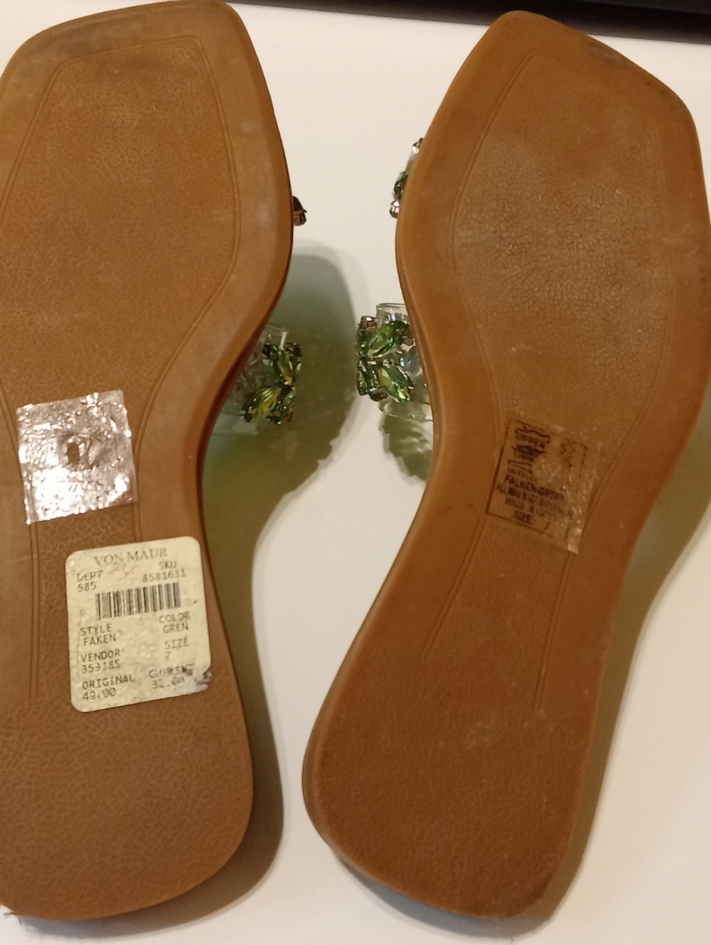 Azalea Wang Slip On Green Sandals 7 - Picture 4 of 5